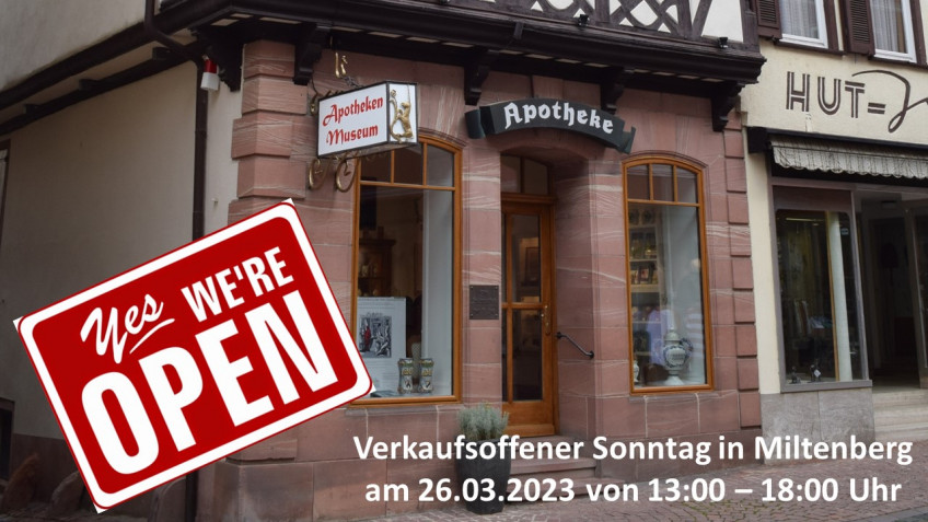 #AUFMACHER# Ostermarkt Miltenberg am 26.03.2023: das Apothekenmuseum hat geöffnet!